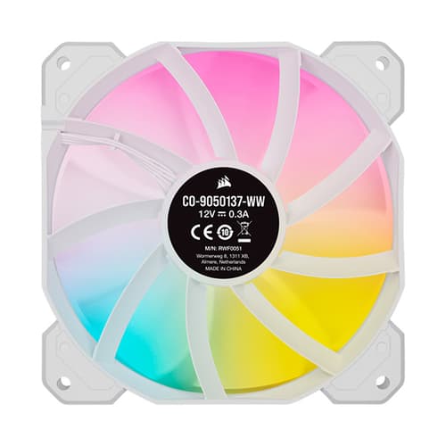 Corsair iCUE SP120 RGB Elite White Cabinet Fan With Lighting Node Core (Triple Pack)